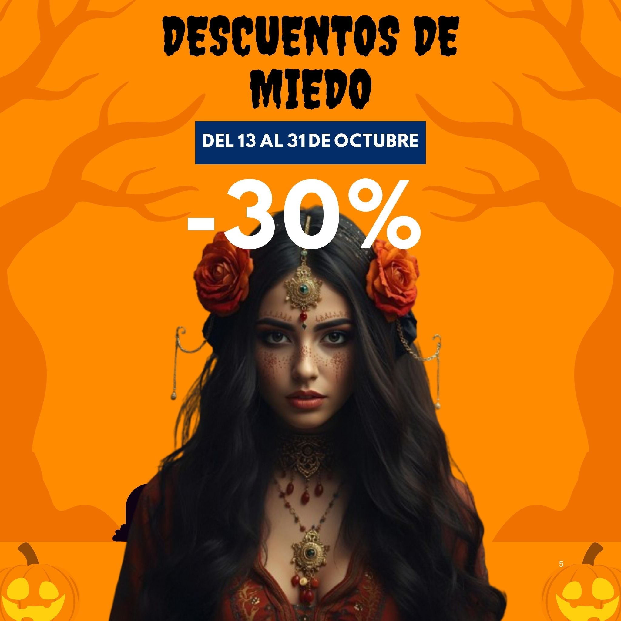 Cartel de rebajas y descuentos en tienda online de pelucas de pelo natural