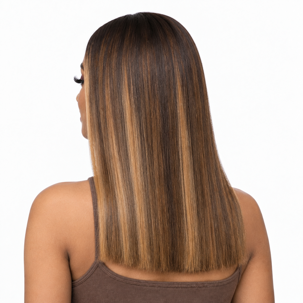 Nina de espaldas mostrando el degradado balayage