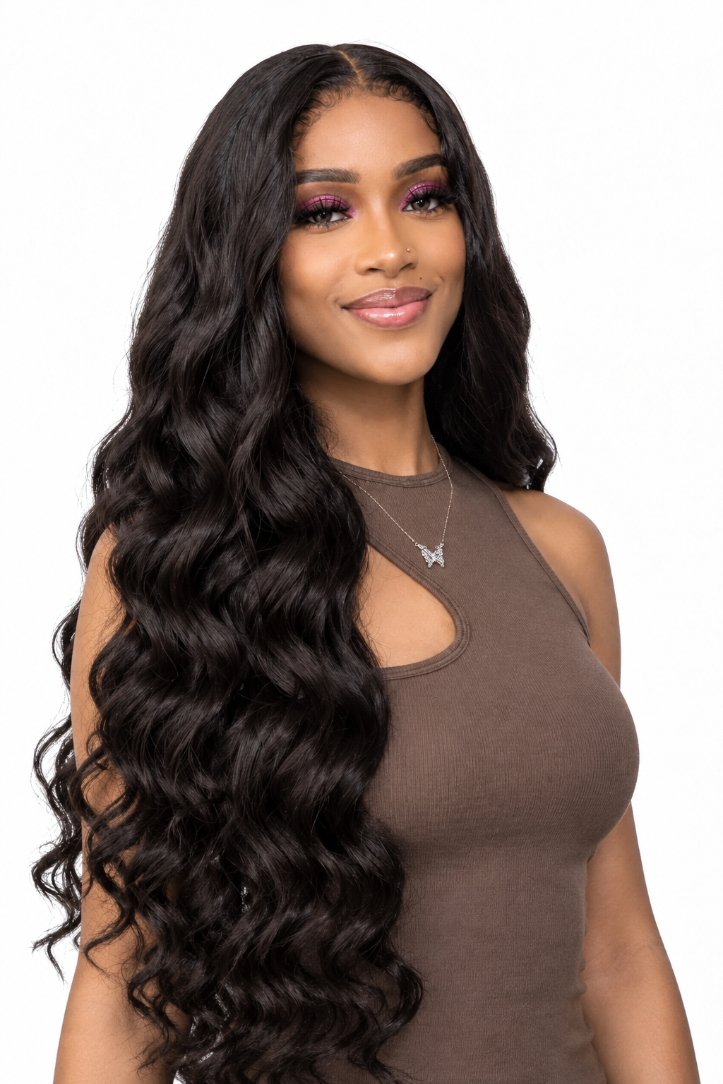 Nina de tres cuartos con la peluca body wave